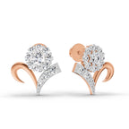 1.33 Carat Diamond Cluster Stud Earrings 14K - Rose Gold