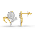 1.33 Carat Diamond Cluster Stud Earrings 14K