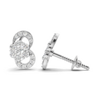 0.52 Carat Infinity Cluster Studs Earrings 14K - White Gold