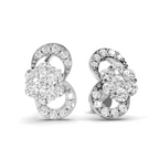 0.52 Carat Infinity Cluster Studs Earrings 14K - White Gold