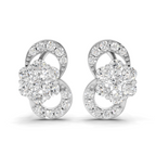 0.52 Carat Infinity Cluster Studs Earrings 14K - White Gold