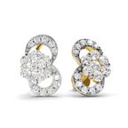0.52 Carat Infinity Cluster Studs Earrings 14K