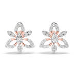 0.90 Carat Floral Earrings 14K - Rose Gold