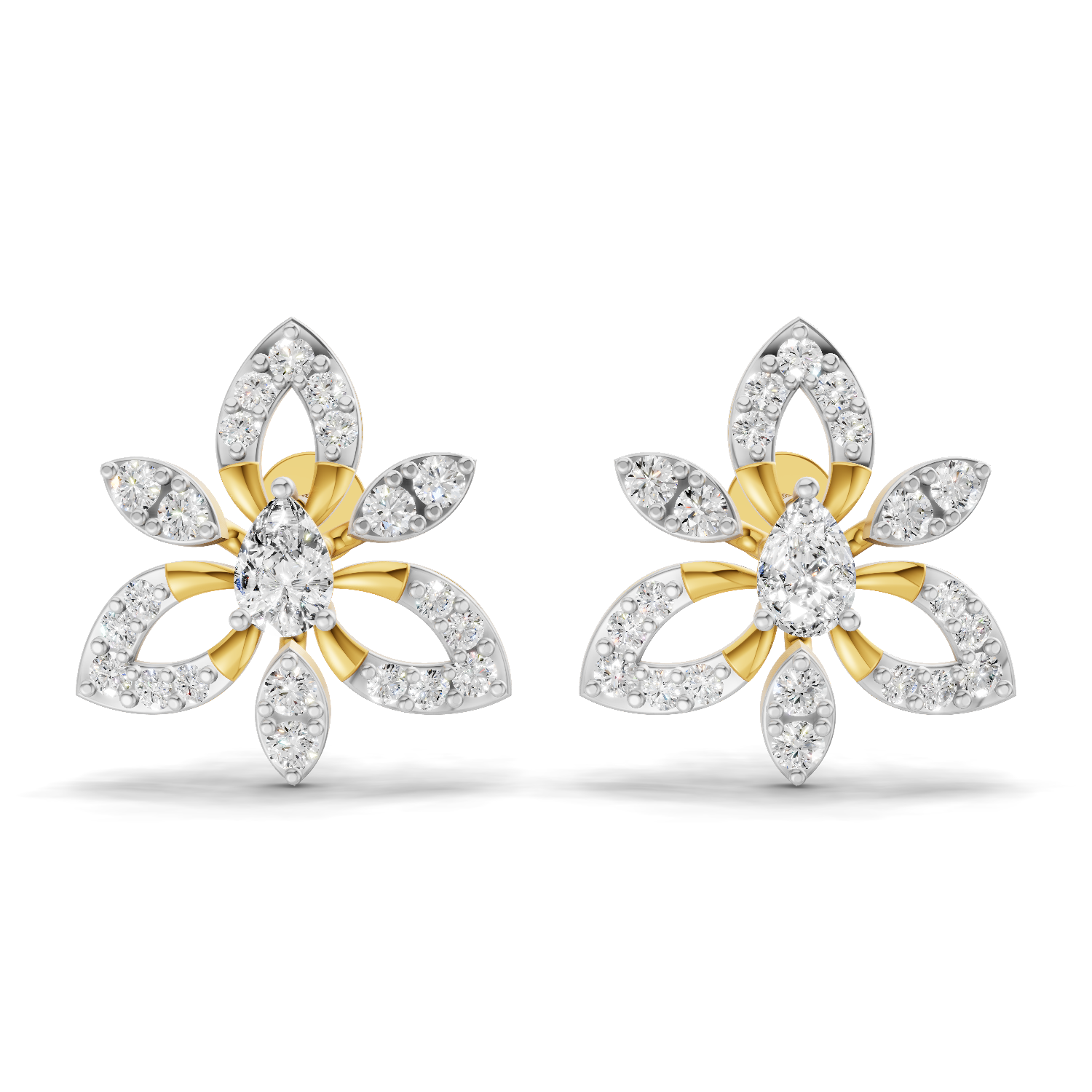 0.90 Carat Floral Earrings 14K