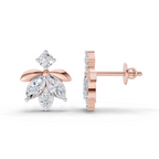 1.31 Carat Lotus Diamond Earrings 14K - Rose Gold