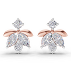 1.31 Carat Lotus Diamond Earrings 14K - Rose Gold