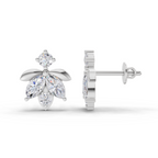 1.31 Carat Lotus Diamond Earrings 14K - White Gold