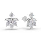 1.31 Carat Lotus Diamond Earrings 14K - White Gold