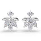 1.31 Carat Lotus Diamond Earrings 14K - White Gold