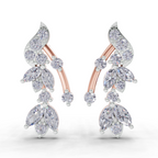 1.19 Carat Luna Leaf Diamond Earrings 14K - Rose Gold