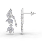 1.19 Carat Luna Leaf Diamond Earrings 14K - White Gold