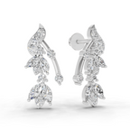 1.19 Carat Luna Leaf Diamond Earrings 14K - White Gold