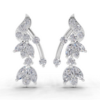 1.19 Carat Luna Leaf Diamond Earrings 14K - White Gold
