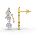 1.19 Carat Luna Leaf Diamond Earrings 14K