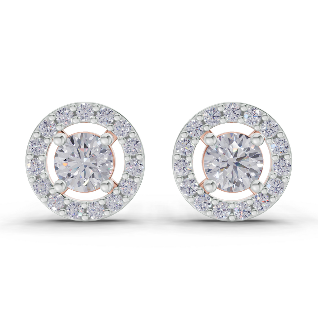 0.83 Carat Diamond Earrings 14K - Rose Gold