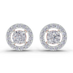 0.83 Carat Diamond Earrings 14K - Rose Gold