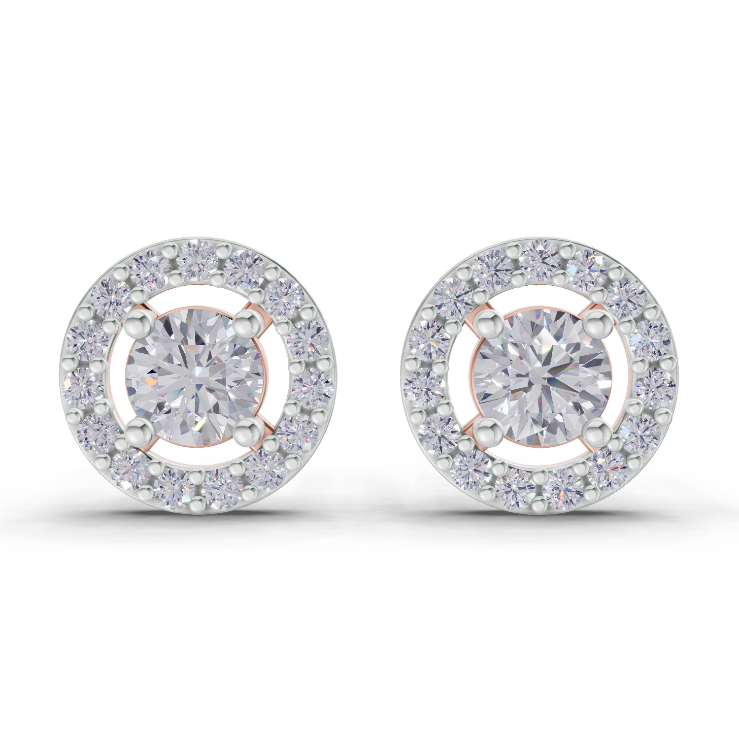 0.83 Carat Diamond Earrings 14K - Rose Gold