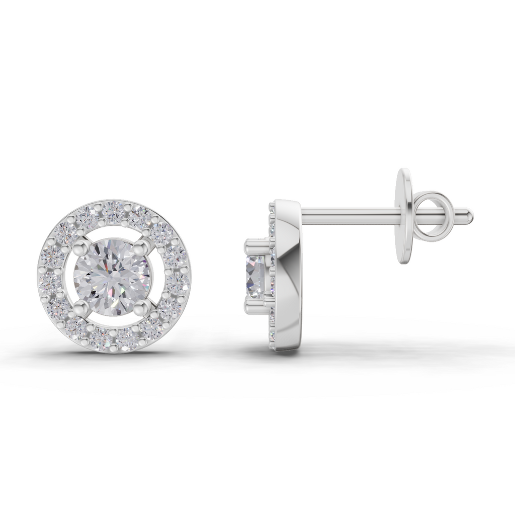 0.83 Carat Diamond Earrings 14K - White Gold