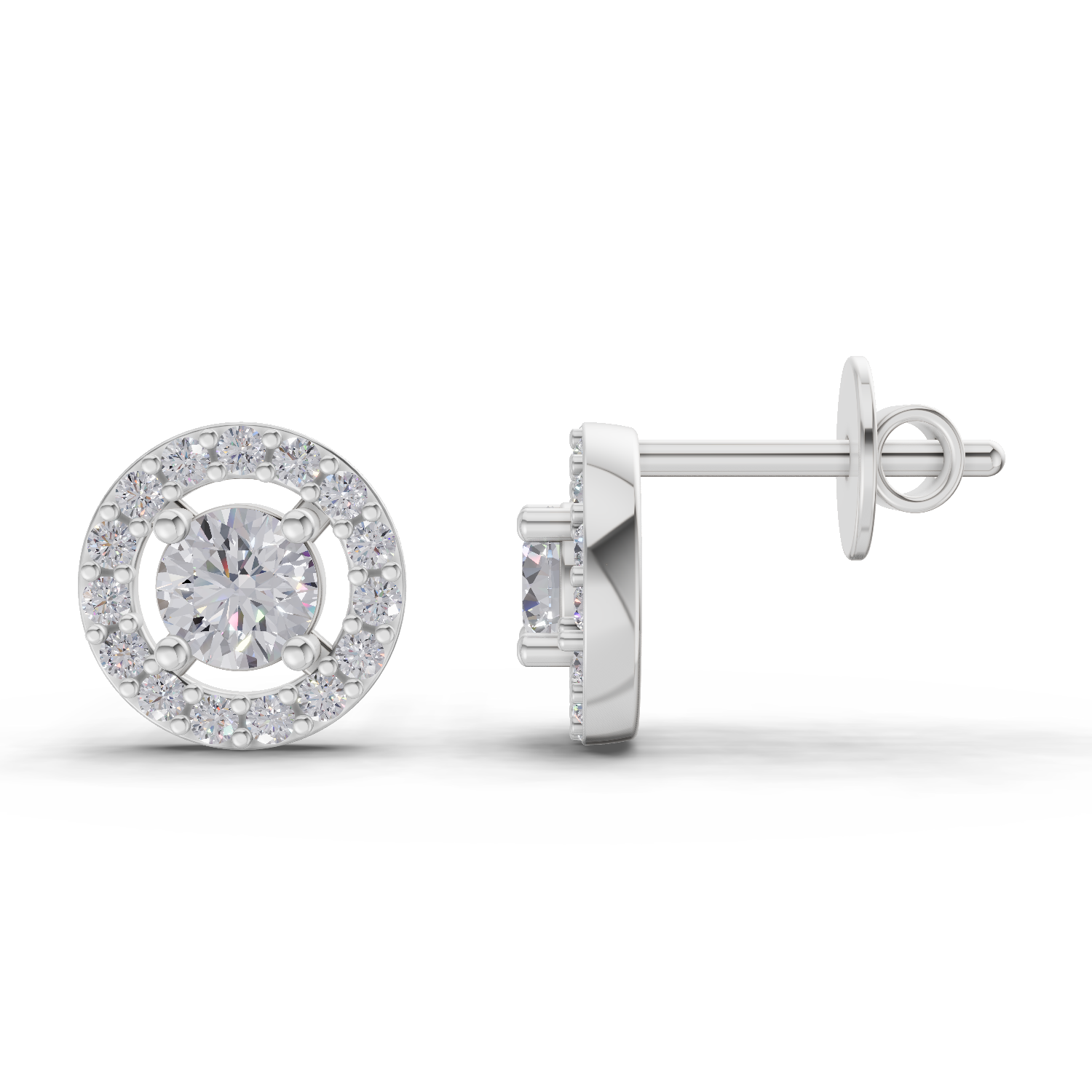 0.83 Carat Diamond Earrings 14K - White Gold