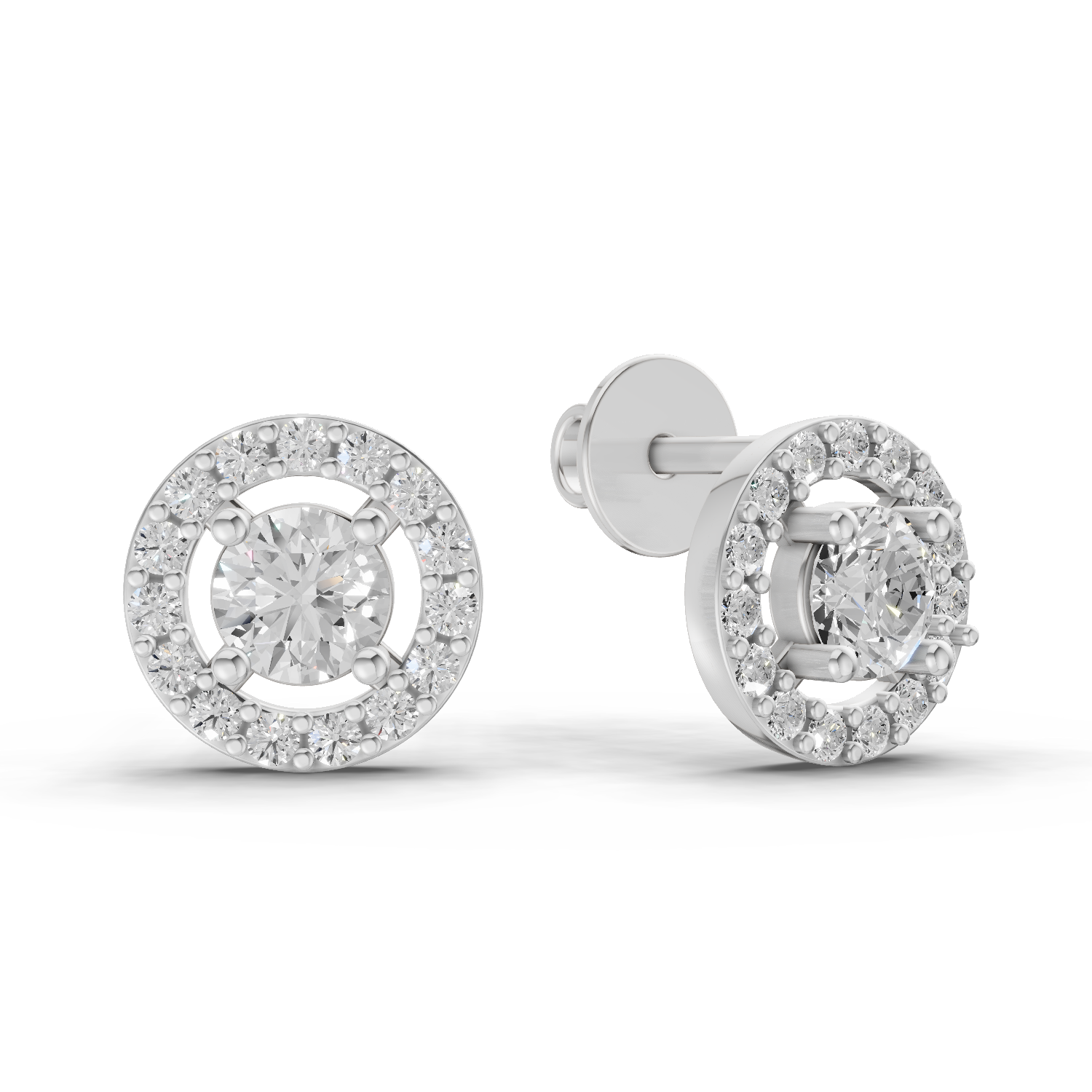 0.83 Carat Diamond Earrings 14K - White Gold