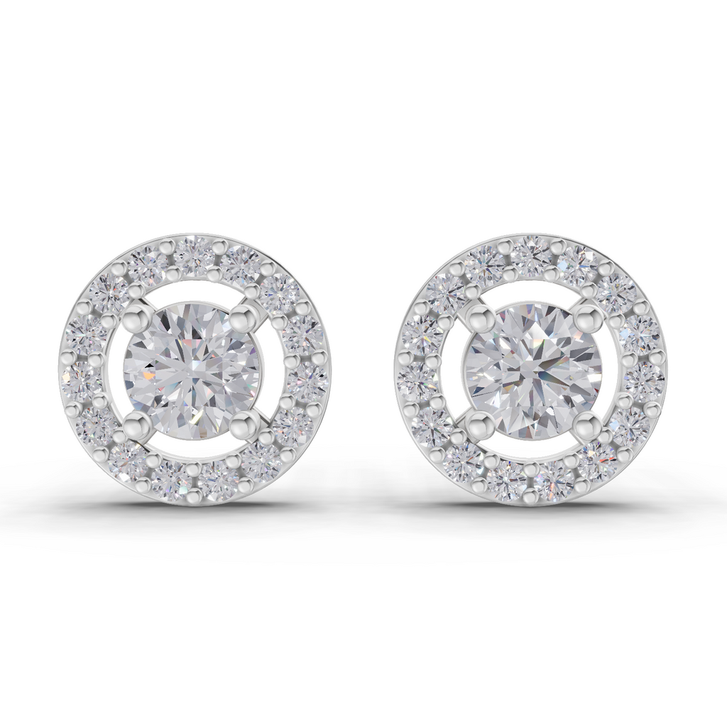 0.83 Carat Diamond Earrings 14K - White Gold