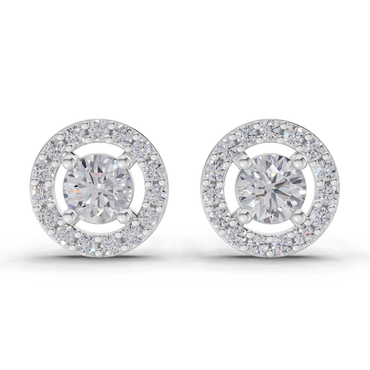 0.83 Carat Diamond Earrings 14K - White Gold