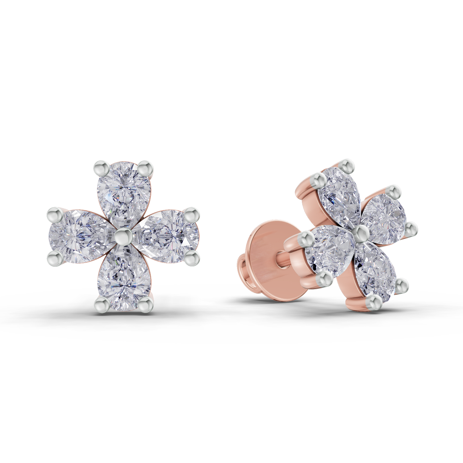 1.6 Carat Royale Flora Studs Diamond Earrings 14K - Rose Gold