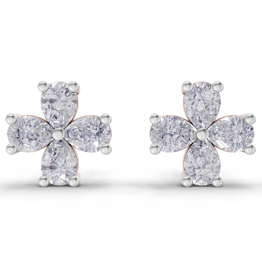 1.6 Carat Royale Flora Studs Diamond Earrings 14K - Rose Gold