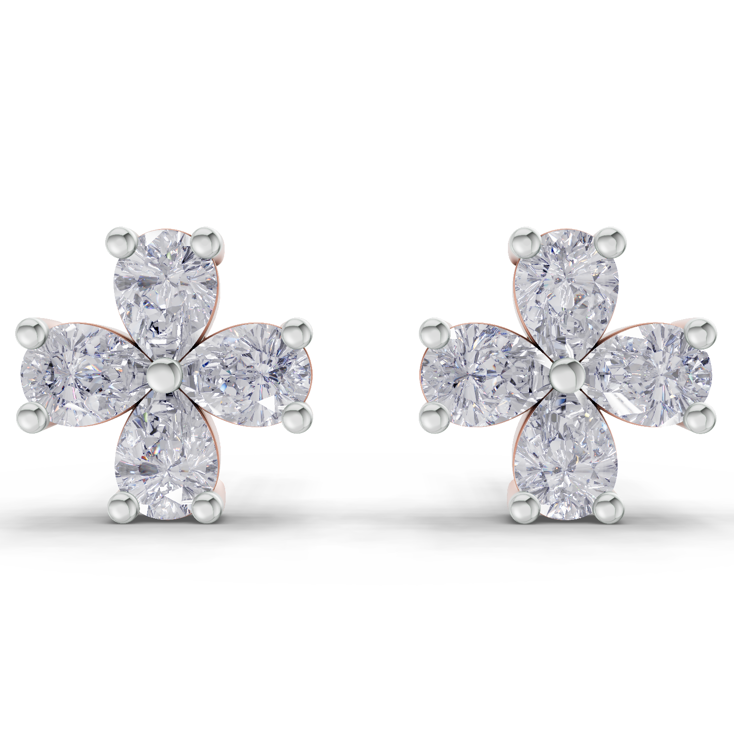 1.6 Carat Royale Flora Studs Diamond Earrings 14K - Rose Gold