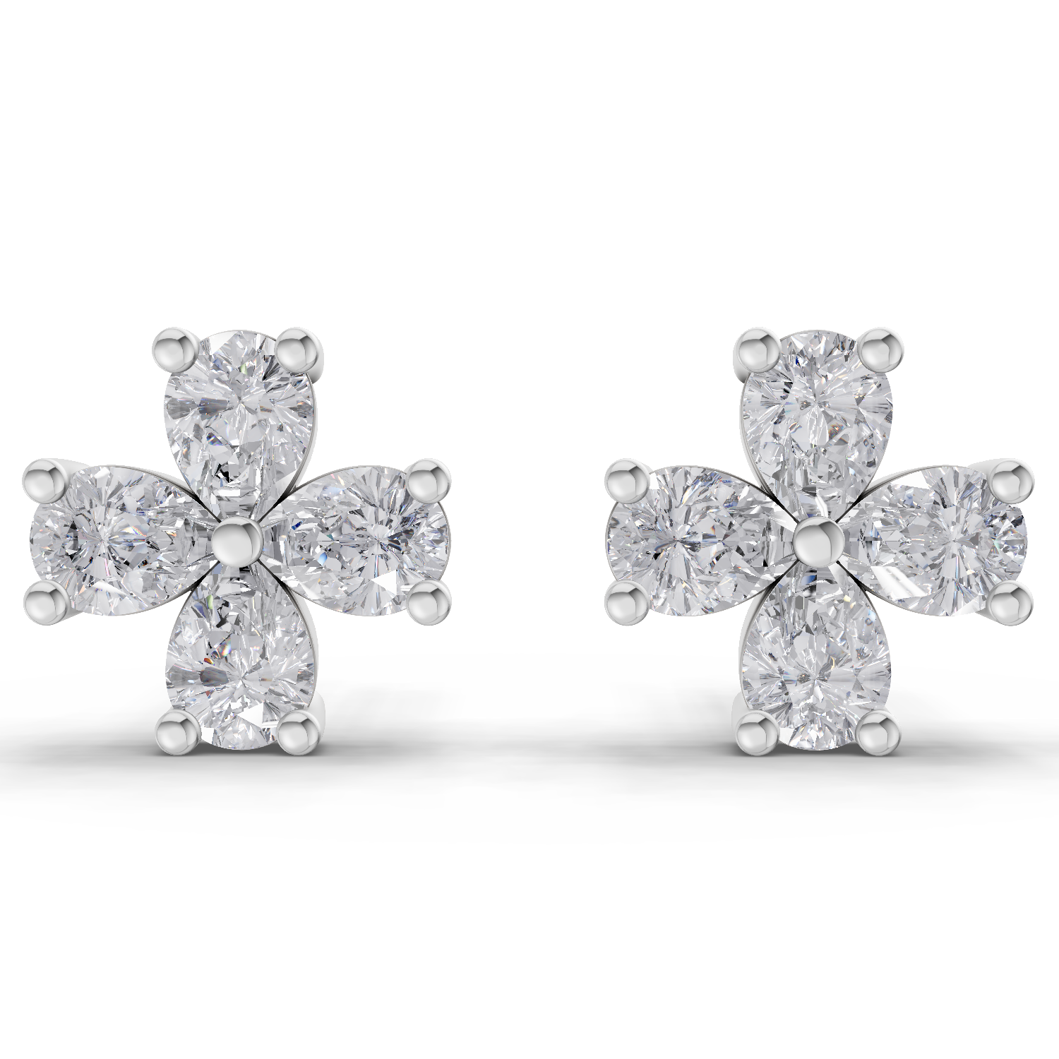 1.6 Carat Royale Flora Studs Diamond Earrings 14K - White Gold