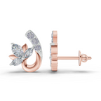 0.55 Carat Lotus Diamond Earrings 14K - Rose Gold