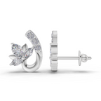 0.55 Carat Lotus Diamond Earrings 14K - White Gold