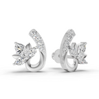 0.55 Carat Lotus Diamond Earrings 14K - White Gold
