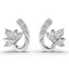 0.55 Carat Lotus Diamond Earrings 14K - White Gold