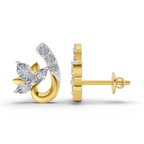 0.55 Carat Lotus Diamond Earrings 14K