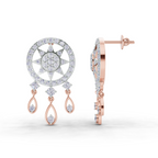 1.81 Carat Dream catcher Diamond Earrings 14K - Rose Gold