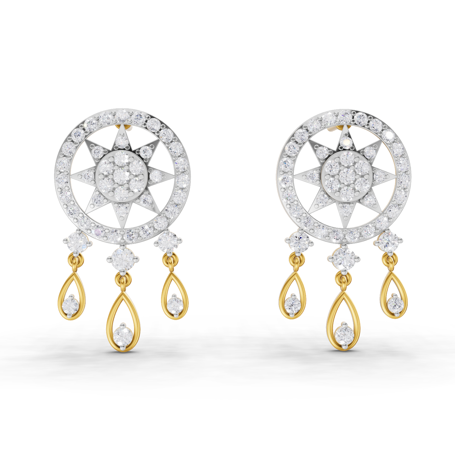 1.81 Carat Dream catcher Diamond Earrings 14K