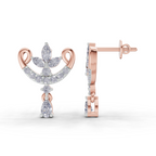 0.75 Carat Moonflower Diamond Earrings 14K - Rose Gold