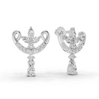 0.75 Carat Moonflower Diamond Earrings 14K - White Gold