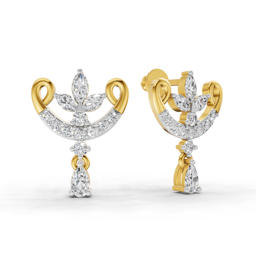 0.75 Carat Moonflower Diamond Earrings 14K