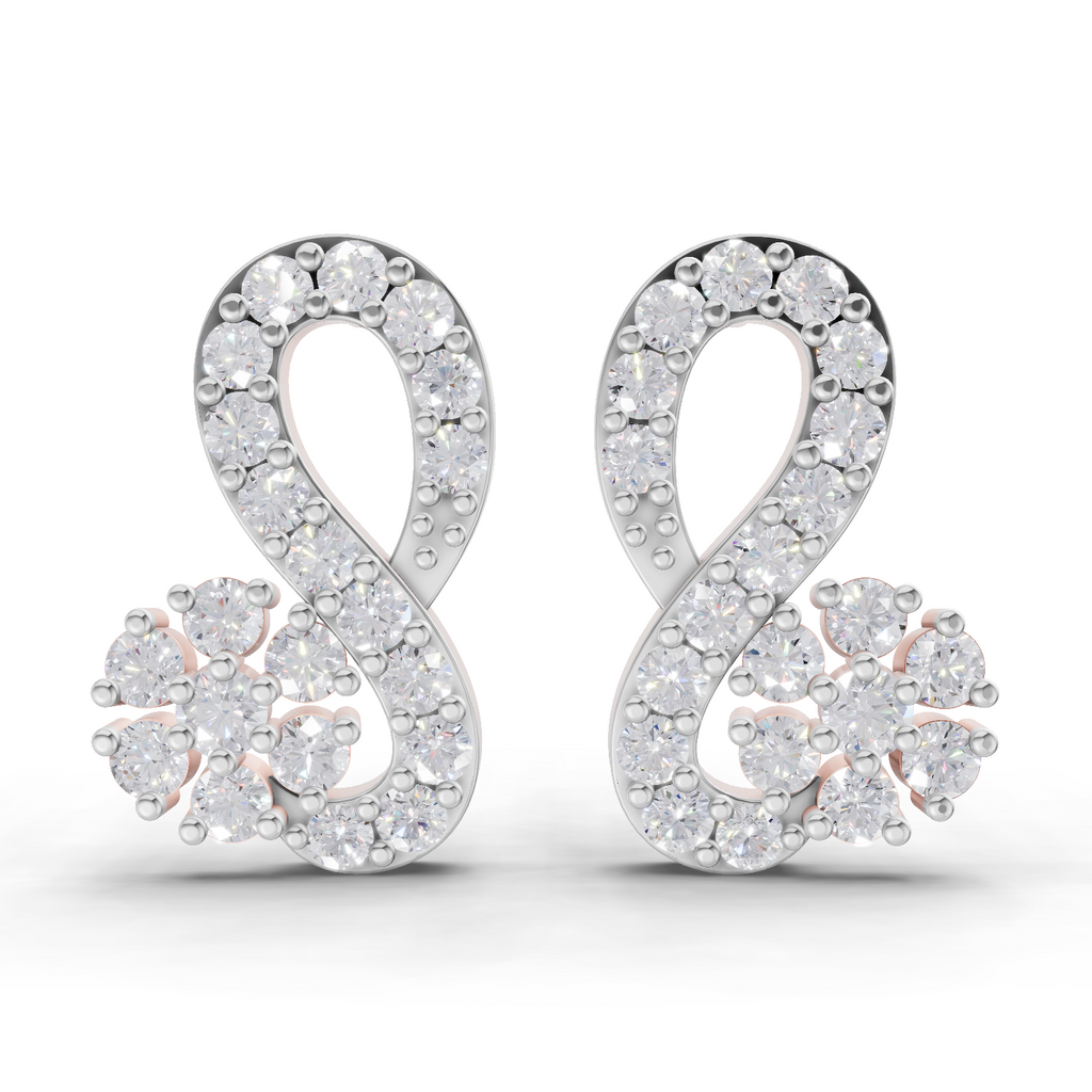 0.65 Carat Infinity Diamond Earrings 14K - Rose Gold