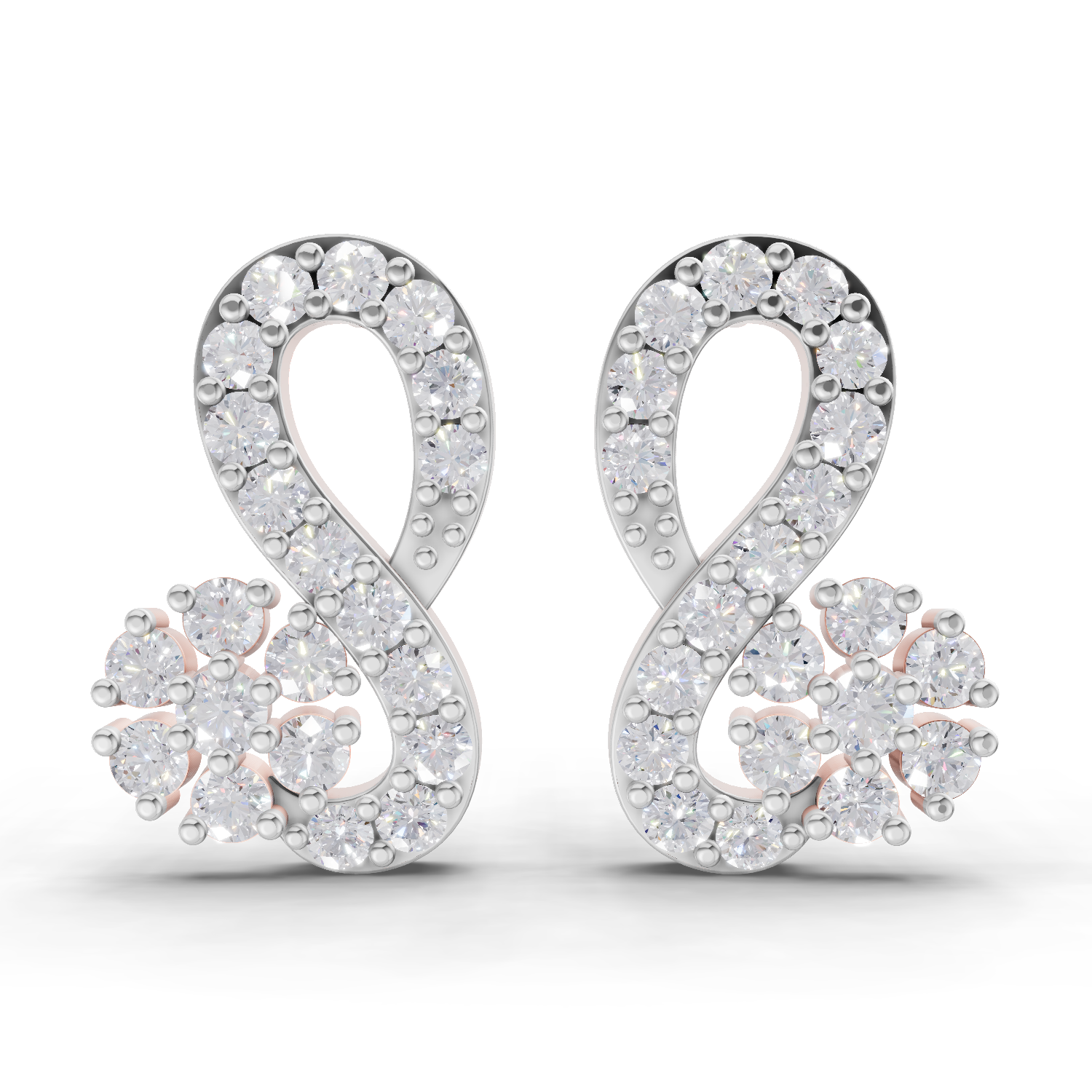 0.65 Carat Infinity Diamond Earrings 14K - Rose Gold