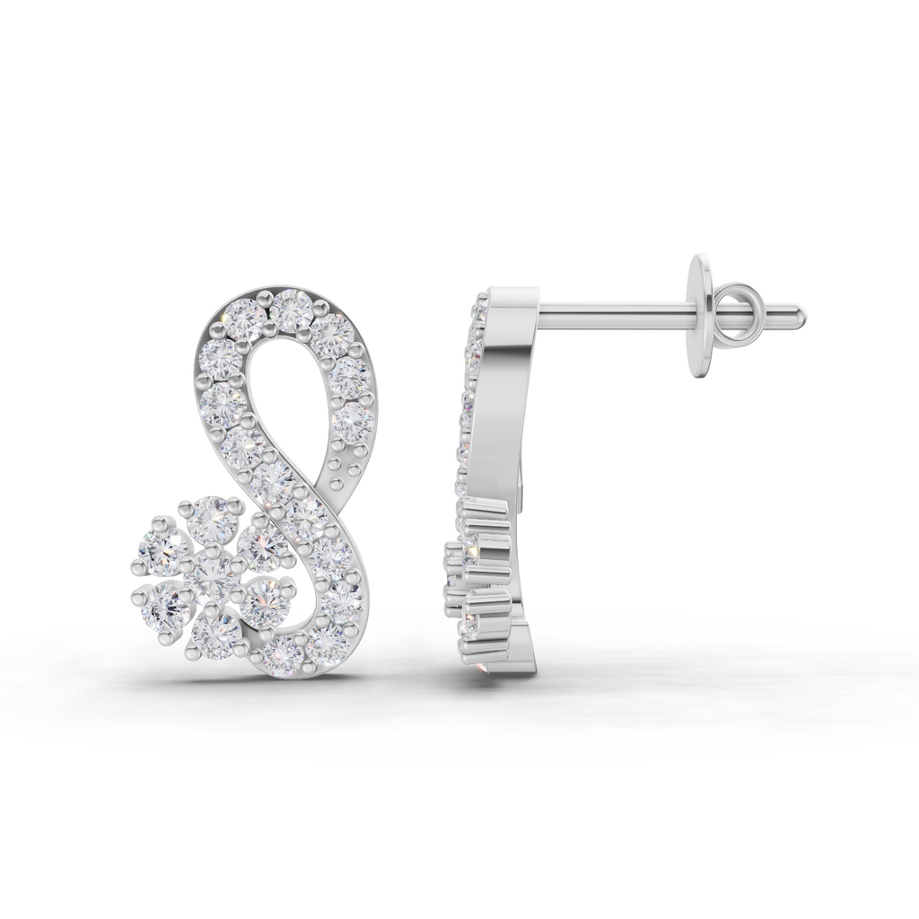 0.65 Carat Infinity Diamond Earrings 14K - White Gold