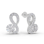 0.65 Carat Infinity Diamond Earrings 14K - White Gold