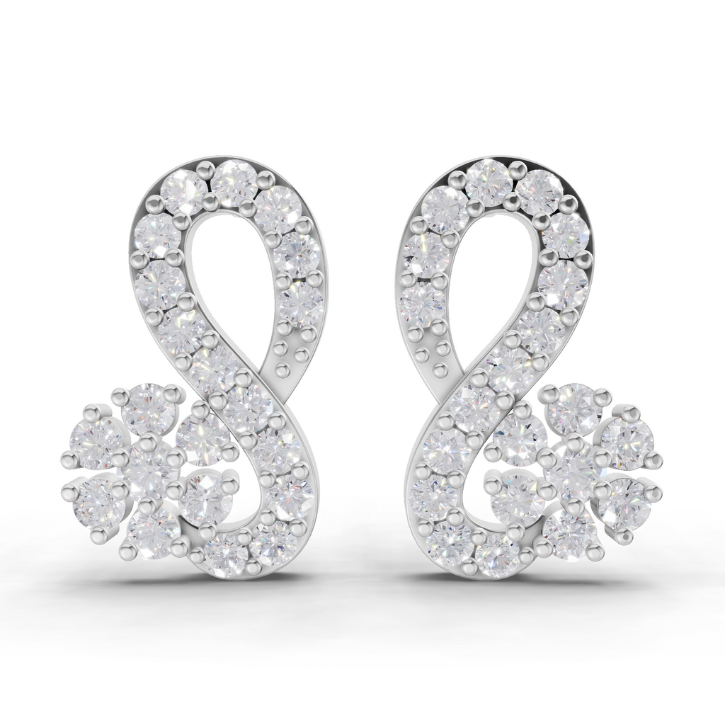 0.65 Carat Infinity Diamond Earrings 14K - White Gold