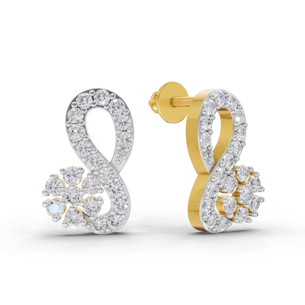 0.65 Carat Infinity Diamond Earrings 14K