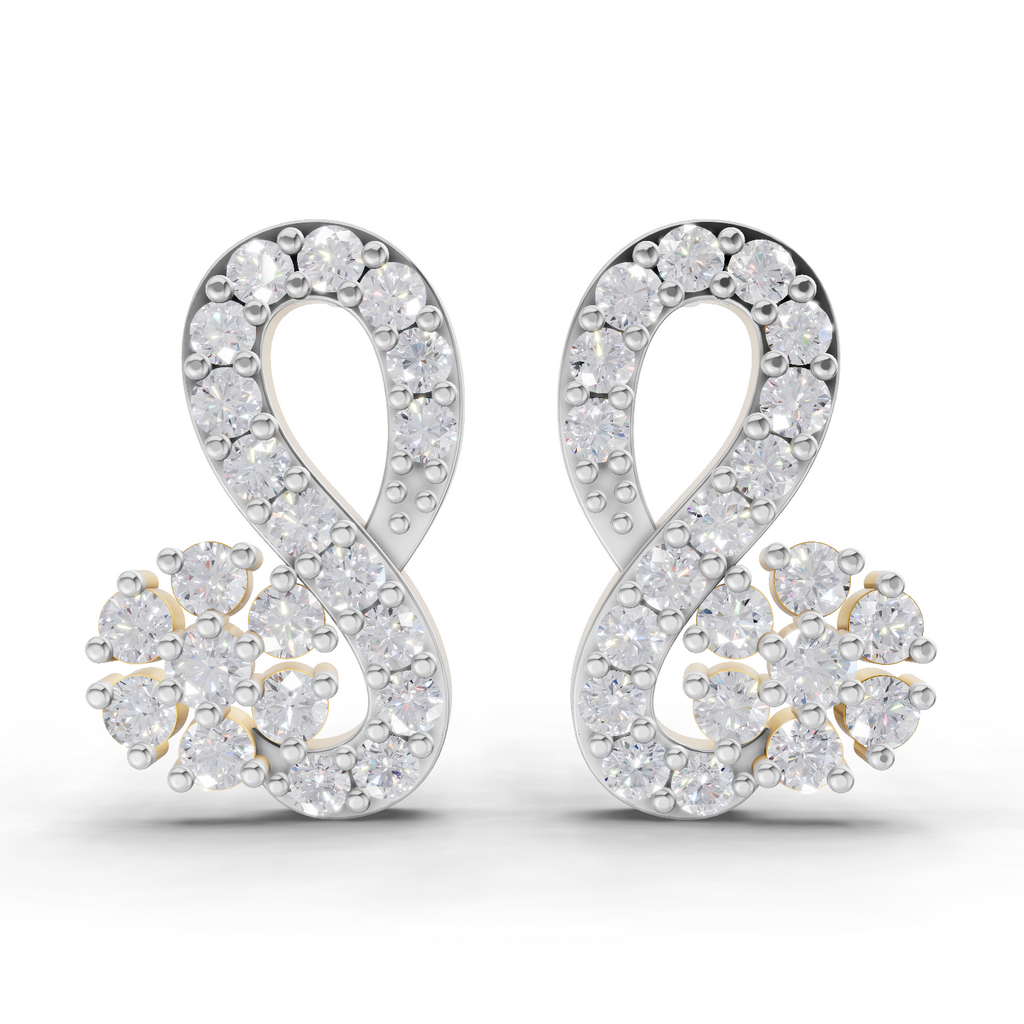 0.65 Carat Infinity Diamond Earrings 14K