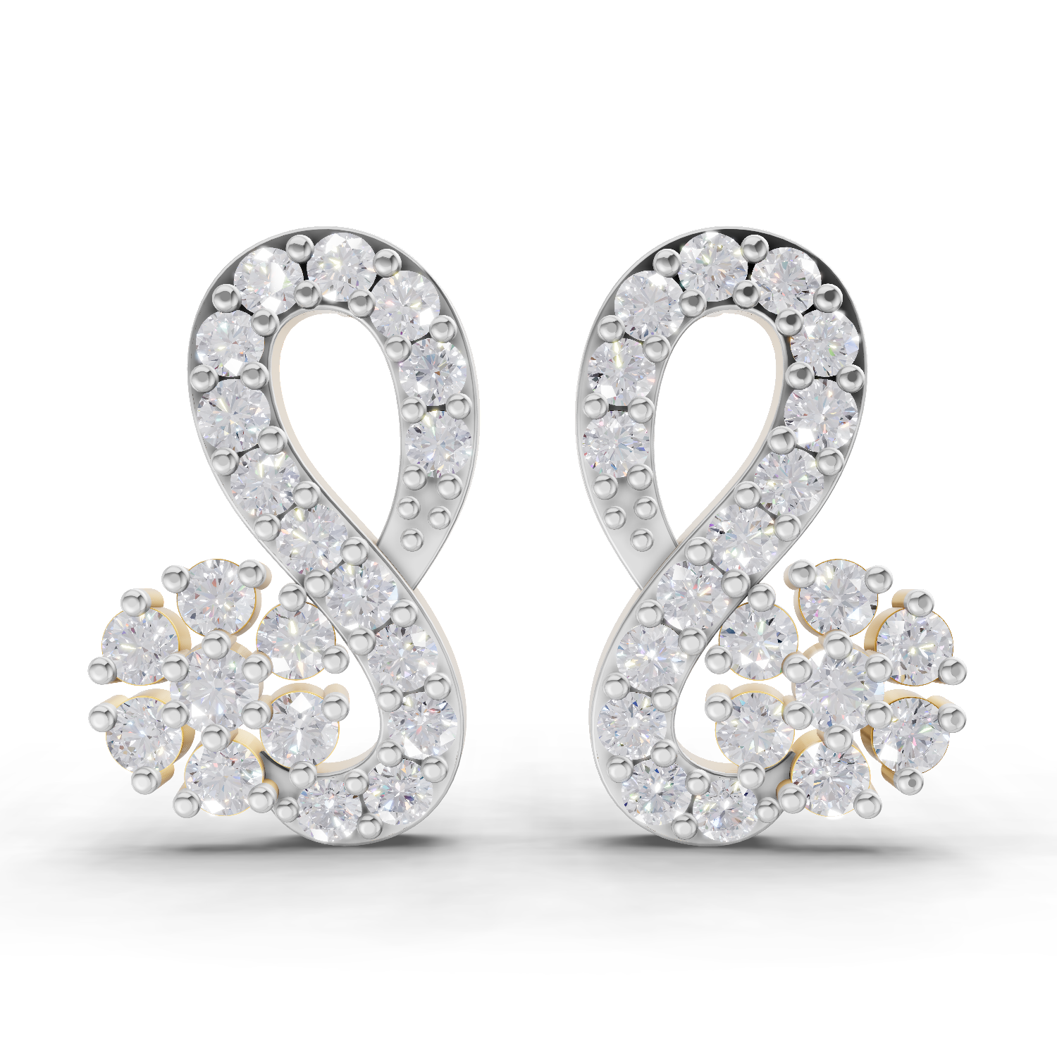 0.65 Carat Infinity Diamond Earrings 14K