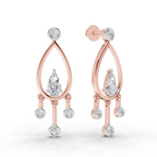 0.67 Carat Pear Starlit Diamond Earrings 14K - Rose Gold
