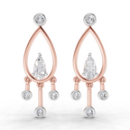0.67 Carat Pear Starlit Diamond Earrings 14K - Rose Gold